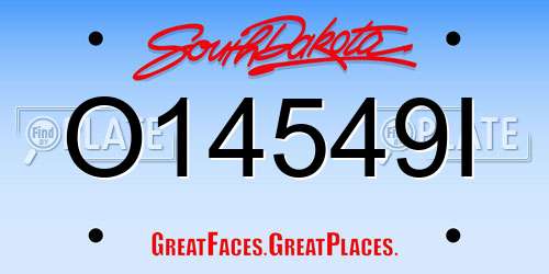 O14549I South Dakota License Plate