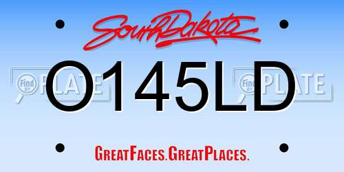 O145LD South Dakota License Plate