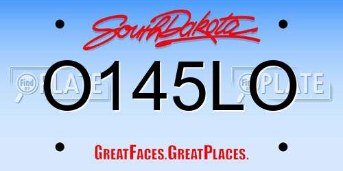 O145LO South Dakota License Plate