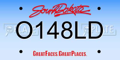 O148LD South Dakota License Plate