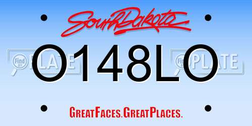 O148LO South Dakota License Plate