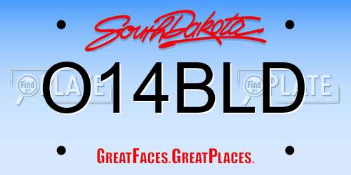 O14BLD South Dakota License Plate