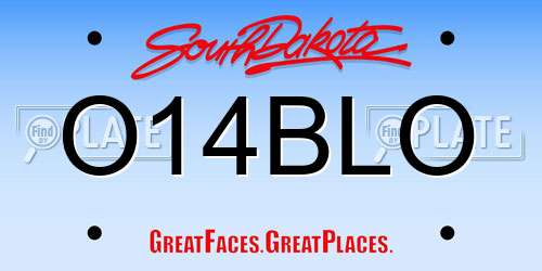 O14BLO South Dakota License Plate