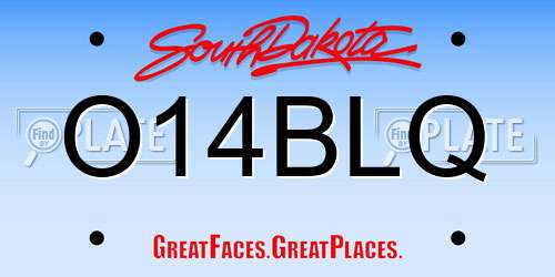 O14BLQ South Dakota License Plate
