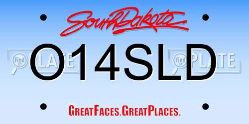 O14SLD South Dakota License Plate
