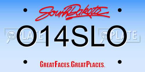 O14SLO South Dakota License Plate