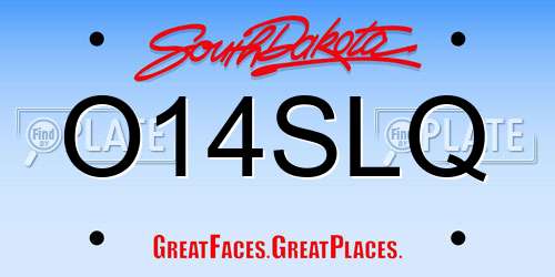 O14SLQ South Dakota License Plate