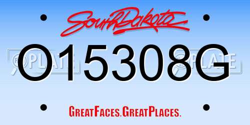 O15308G South Dakota License Plate