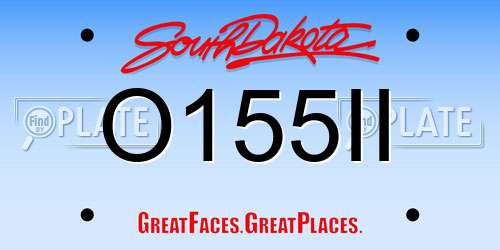 O155II South Dakota License Plate