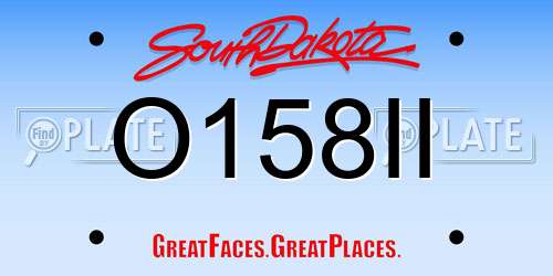 O158II South Dakota License Plate