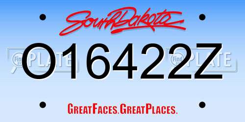 O16422Z South Dakota License Plate