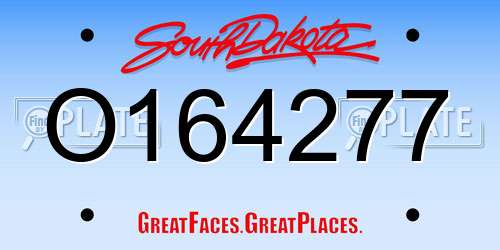 O164277 South Dakota License Plate