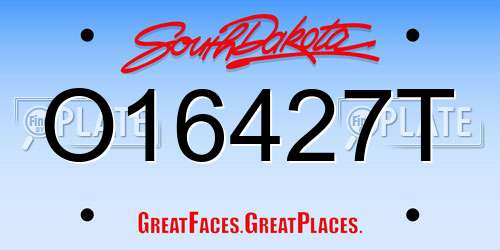 O16427T South Dakota License Plate
