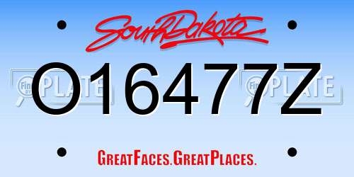 O16477Z South Dakota License Plate