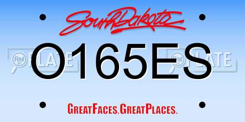 O165ES South Dakota License Plate