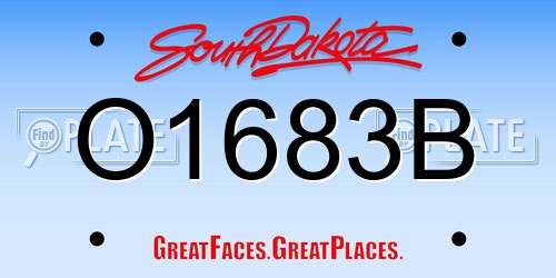 O1683B South Dakota License Plate