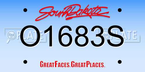O1683S South Dakota License Plate
