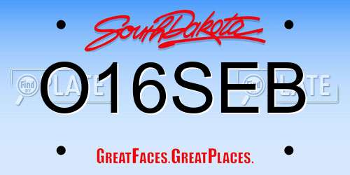 O16SEB South Dakota License Plate