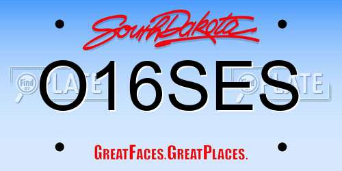 O16SES South Dakota License Plate