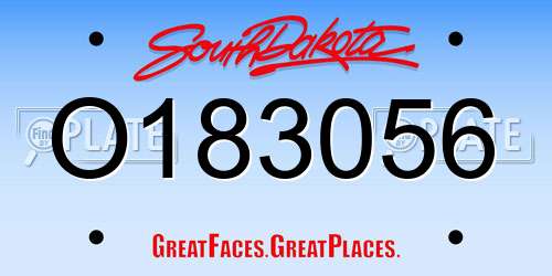 O183056 South Dakota License Plate