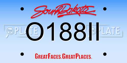 O188II South Dakota License Plate