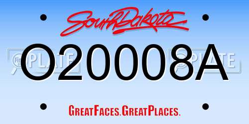 O20008A South Dakota License Plate