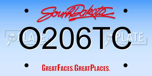 O206TC South Dakota License Plate