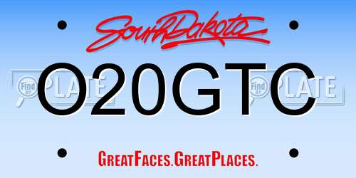 O20GTC South Dakota License Plate
