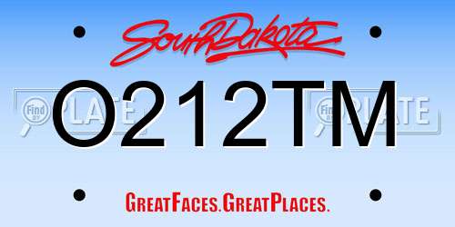 O212TM South Dakota License Plate