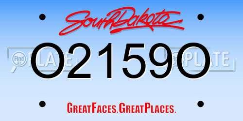 O2159O South Dakota License Plate