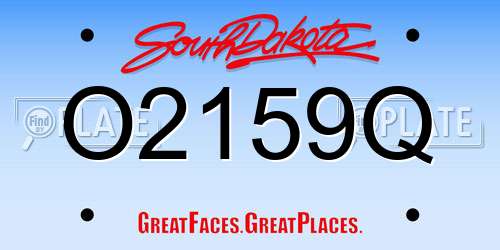 O2159Q South Dakota License Plate