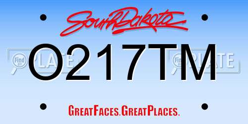O217TM South Dakota License Plate
