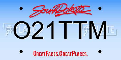 O21TTM South Dakota License Plate