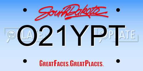 O21YPT South Dakota License Plate
