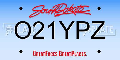 O21YPZ South Dakota License Plate