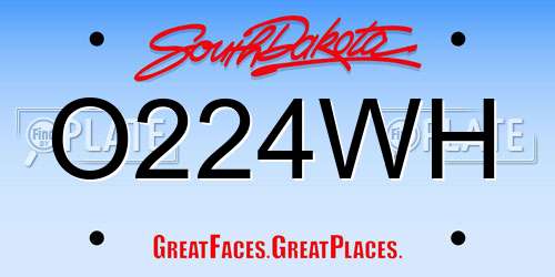 O224WH South Dakota License Plate