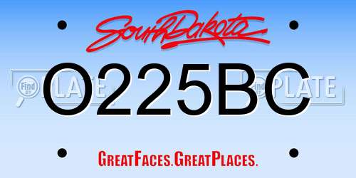 O225BC South Dakota License Plate