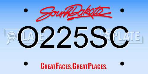 O225SC South Dakota License Plate