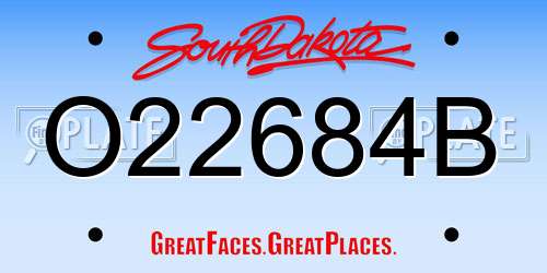 O22684B South Dakota License Plate