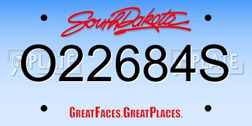 O22684S South Dakota License Plate