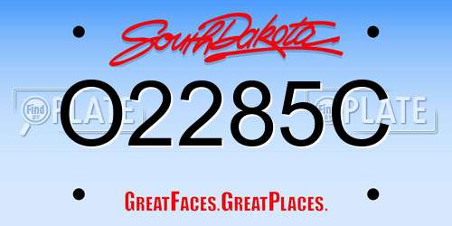 O2285C South Dakota License Plate