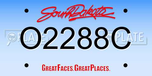 O2288C South Dakota License Plate