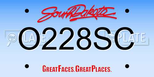 O228SC South Dakota License Plate