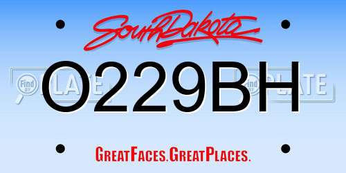 O229BH South Dakota License Plate
