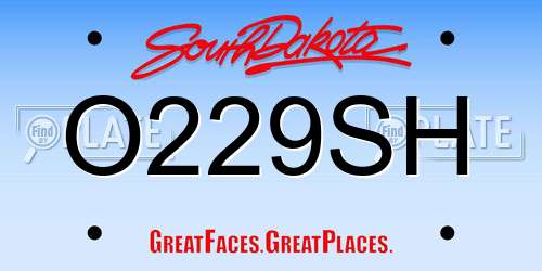 O229SH South Dakota License Plate