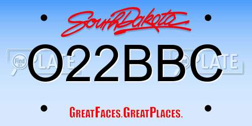 O22BBC South Dakota License Plate