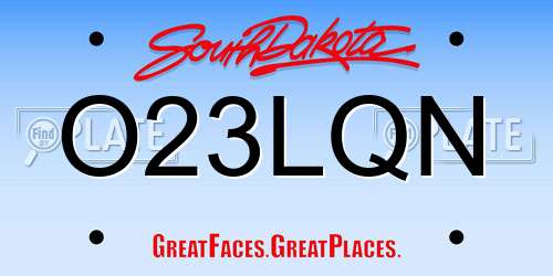 O23LQN South Dakota License Plate