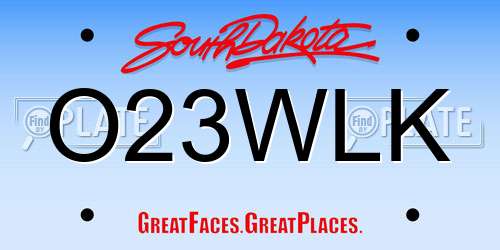 O23WLK South Dakota License Plate