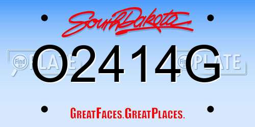 O2414G South Dakota License Plate