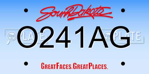 O241AG South Dakota License Plate